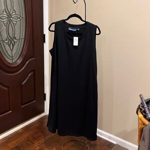 Susan Graver Style  black knit sleeveless casual maxi dress.